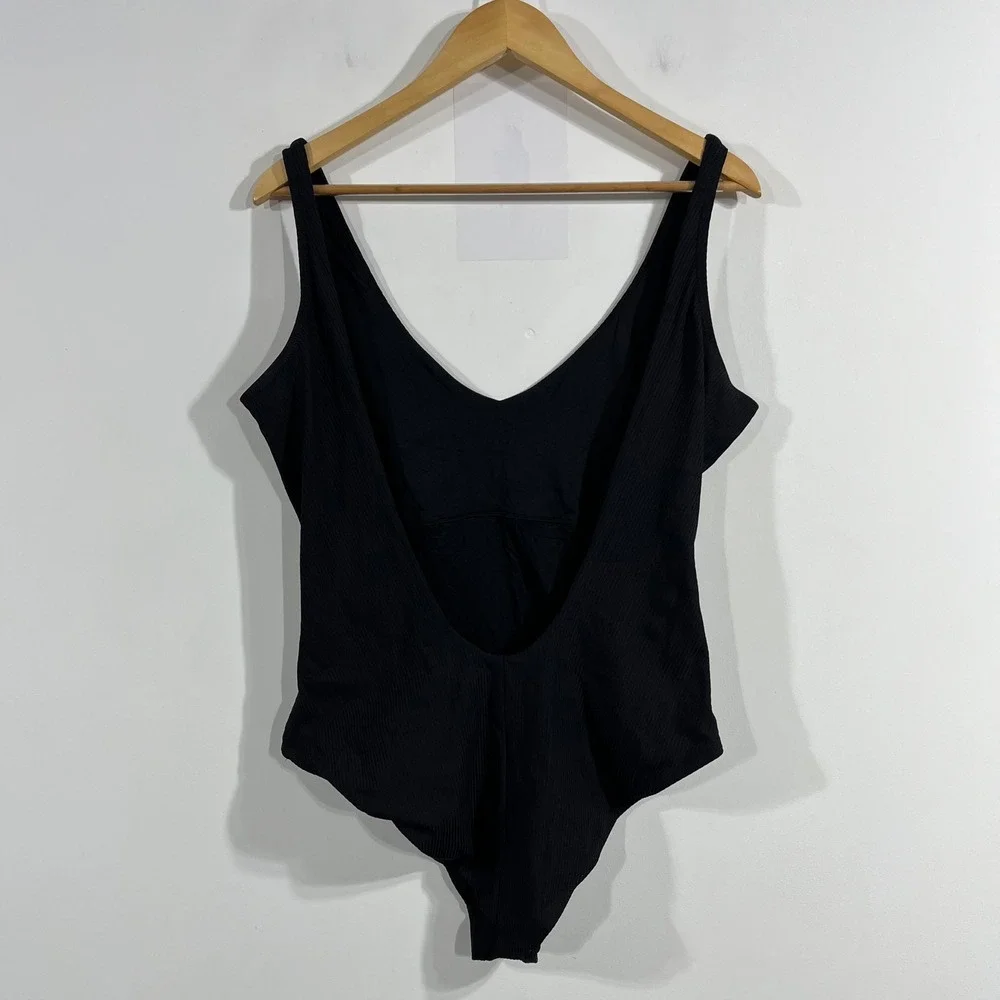 Andie Swim Euro Summer Resort Beachy Black One Piece Swimsuit Low Back Womens XL